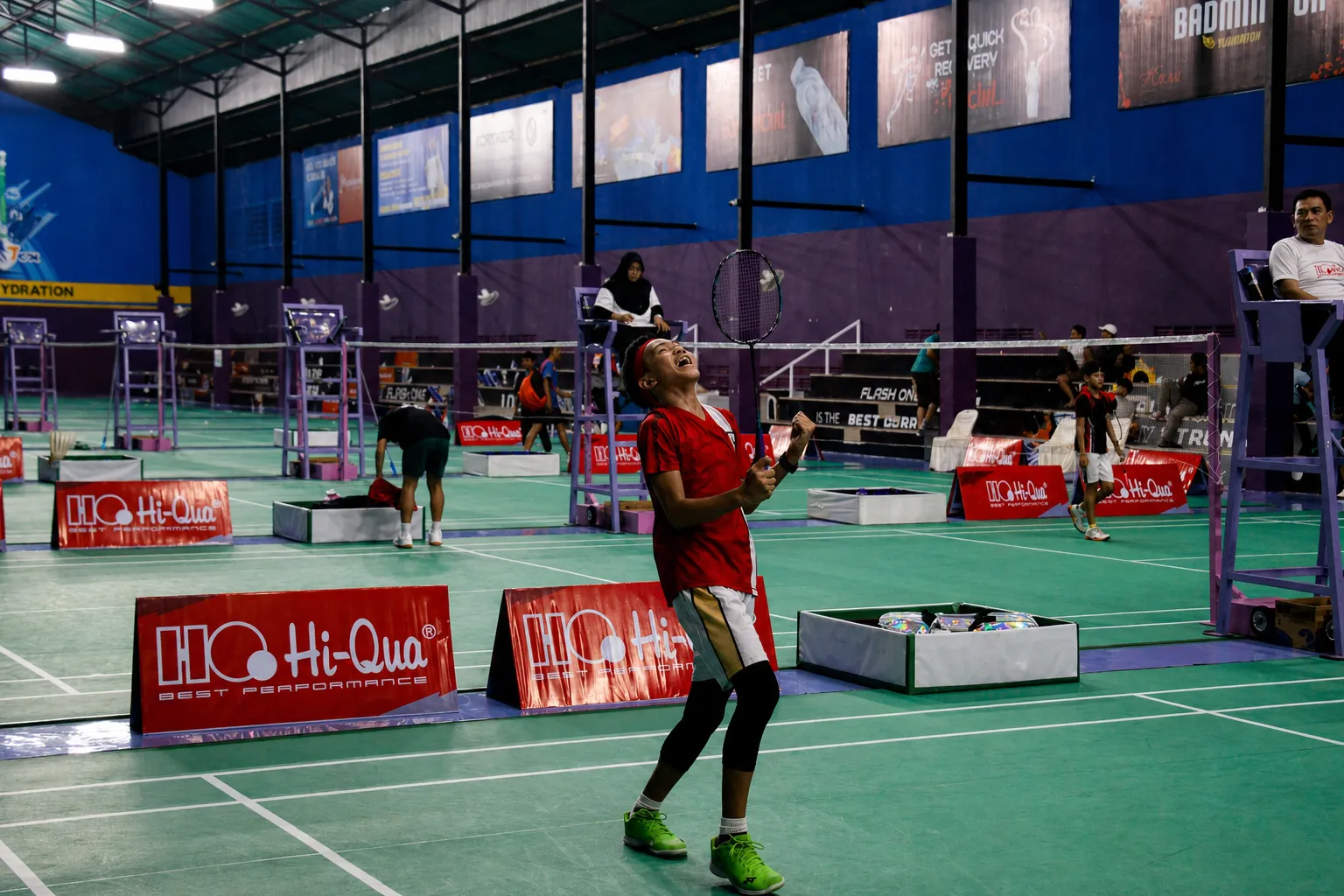 Momen pertandingan badminton